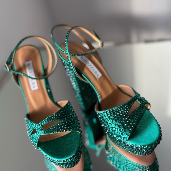 Like new AQUAZZURA Crystal-Embellished Sinner Platform Sandals 140 36 $2,395 - Picture 8 of 16